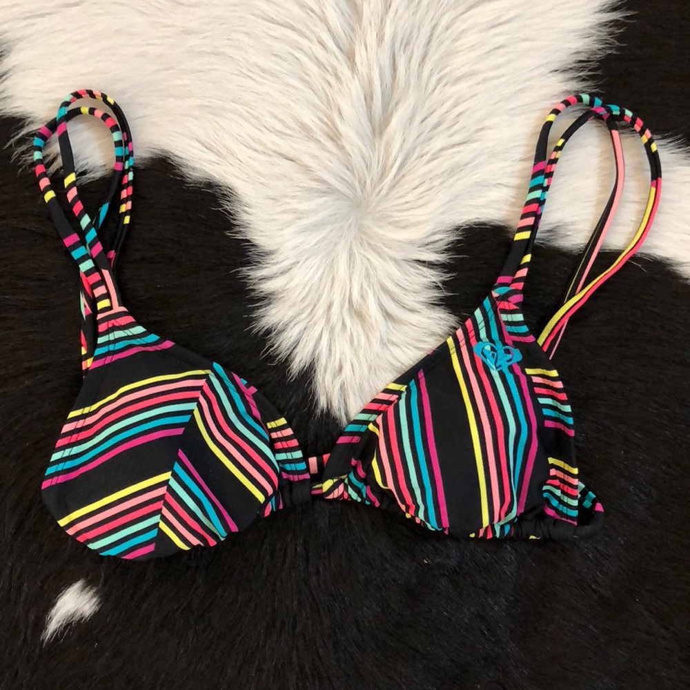 ROXY striped bikini top